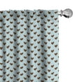 thumbnail image 1 of Ambesonne Brown and Blue Window Curtains, Grungy Hearts, Each 28" W x 84" L, Brown and Pale Blue, 1 of 4