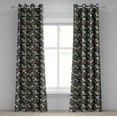 thumbnail image 1 of Ambesonne Brown and Blue Grommet Curtain, Cornflowers, 50" x 84", Brown Blue Green, 1 of 6