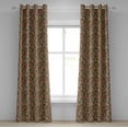 thumbnail image 1 of Ambesonne Brown and Blue Grommet Curtain, Swirls Circles, 50" x 72", Caramel Pale Blue Coral, 1 of 6