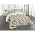 thumbnail image 1 of Ambesonne Brown and Blue Quilted Bedspread Set 3 Pcs, Geometric Scribbles, Queen Size, Multicolor, 1 of 5