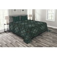 thumbnail image 1 of Ambesonne Brown and Blue Quilted Bedspread Set 3 Pcs, Grungy Swirls, Queen Size, Teal Brown Pale Blue, 1 of 3