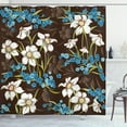 thumbnail image 1 of Ambesonne Brown and Blue Shower Curtain, Cornflowers, 69"Wx70"L, Brown Blue Green, 1 of 3