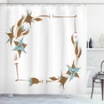 thumbnail image 1 of Ambesonne Brown and Blue Shower Curtain, Floral Frame, 69"Wx75"L, Caramel Pale Blue White, 1 of 3