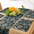 thumbnail image 1 of Ambesonne Brown and Blue Table Runner & Placemats, Dots and Circles, Placemat 4 pcs + Runner 12"x90", Brown Turquoise White, 1 of 2