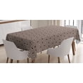 thumbnail image 1 of Ambesonne Brown and Cream Tablecloth Rectangular Table Cover, Curved Lines Mosaic, 52"x70", Brown and Cream, 1 of 4