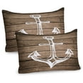 thumbnail image 1 of Ambesonne Brown and White Pillow Sham 2 Pack, Rustic Planks, 36"x20", Taupe Coconut, 1 of 1