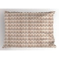 thumbnail image 1 of Ambesonne Brown and White Pillow Sham, Chevron Stripes, 26" X 20", Brown Pale Brown White, 1 of 2