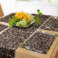 thumbnail image 1 of Ambesonne Brown and White Table Runner & Placemats, Doodle Tea Time, Placemat 4 pcs + Runner 12"x90", Dark Brown and White, 1 of 2