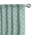 thumbnail image 1 of Ambesonne Buffalo Check Curtains, Aquamarine Stripes, Pair of 28"x95", Pale Seafoam and Mustard, 1 of 4
