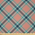 thumbnail image 1 of Ambesonne Buffalo Check Fabric by the Yard Microfiber, Geometrical Plaid, 1 Yard, Cadet Blue and Pale Rust, 1 of 1
