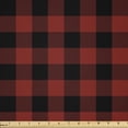 thumbnail image 1 of Ambesonne Buffalo Check Fabric by the Yard Microfiber, Lumberjack Motives, 10 Yards, Burgundy Black, 1 of 2