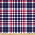 thumbnail image 1 of Ambesonne Buffalo Check Fabric by the Yard Upholstery, Minimalist Lines Plot, 10 Yards, Indigo and Dark Pink, 1 of 5