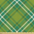 thumbnail image 1 of Ambesonne Buffalo Check Fabric by the Yard Upholstery, Nostalgic Lumberjack, 1 Yard, Teal Coconut Olive Green, 1 of 5