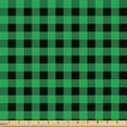 thumbnail image 1 of Ambesonne Buffalo Check Fabric by the Yard Upholstery, Squares Geometric Art, 2 Yards, Jade Green and Charcoal Grey, 1 of 1