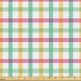 thumbnail image 1 of Ambesonne Buffalo Check Fabric by the Yard Upholstery, Stripes Plain Back, 10 Yards, Soft Pink Pastel Brown, 1 of 5