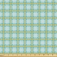 thumbnail image 1 of Ambesonne Buffalo Check Fabric by the Yard Upholstery, Stripes Square Lines, 3 Yards, Earth Yellow Pale Teal, 1 of 5