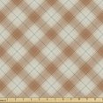 thumbnail image 1 of Ambesonne Buffalo Check Fabric by the Yard Upholstery, Vintage Fashion Plaid, 1 Yard, Pale Brown Almond Tan, 1 of 5