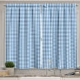 thumbnail image 1 of Ambesonne Buffalo Check Kitchen Curtains, Retro Scotch Patterns, 55"x36", White and Azure Blue, 1 of 3