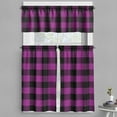thumbnail image 1 of Ambesonne Buffalo Check Valance & Curtain, Flannel Pattern Art, 55"x36", Purple and Black, 1 of 7