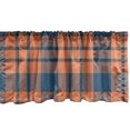 thumbnail image 1 of Ambesonne Buffalo Check Valance Pack of 2, Modern Geometric Plot, 54"X18", Burnt Sienna and Sea Blue, 1 of 4