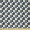 thumbnail image 1 of Ambesonne Buffalo Plaid Fabric by the Yard Microfiber, Geometric Modern Look, 2 Yards, Purpleblue Ivory, 1 of 2