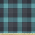 thumbnail image 1 of Ambesonne Buffalo Plaid Fabric by the Yard Microfiber, Teal Gingham Check, 10 Yards, Teal and Dark Blue Grey, 1 of 2