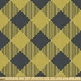 thumbnail image 1 of Ambesonne Buffalo Plaid Fabric by the Yard Upholstery, Abstract Lumberjack, 2 Yards, Earth Yellow Dark Grey, 1 of 5