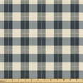 thumbnail image 1 of Ambesonne Buffalo Plaid Fabric by the Yard Upholstery, Checkered Tartan Art, 3 Yards, Eggshell and Dark Slate Blue, 1 of 1