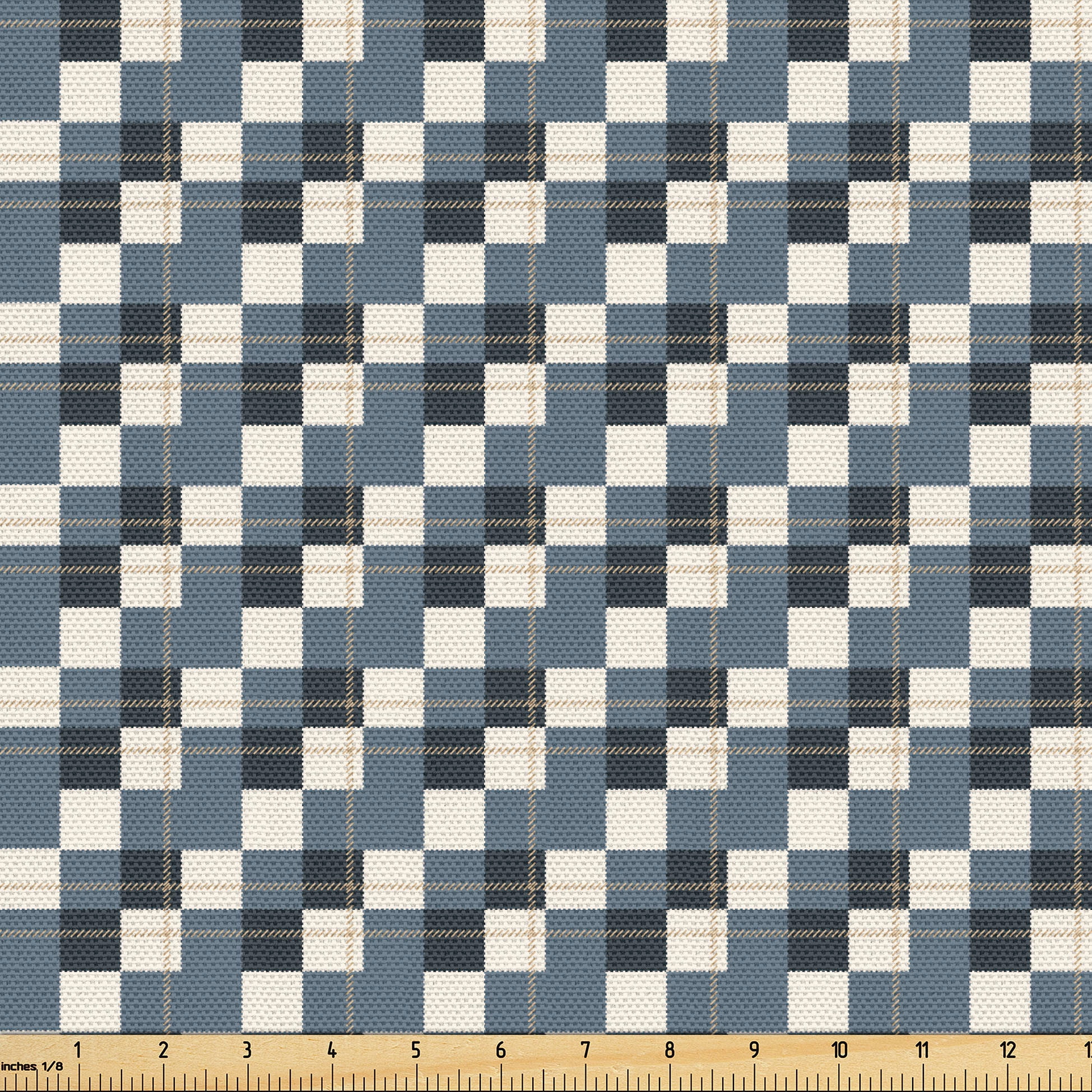 Ambesonne Buffalo Plaid Fabric by the Yard Upholstery, Teal Gingham Check,  3 Yards, Teal and Dark Blue Grey - Walmart.com, image size:1949x1949