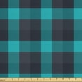 thumbnail image 1 of Ambesonne Buffalo Plaid Fabric by the Yard Upholstery, Teal Gingham Check, 1 Yard, Teal and Dark Blue Grey, 1 of 1