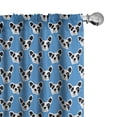 thumbnail image 1 of Ambesonne Bulldog Curtains, Hipster Funny Puppies, Pair of 28"x95", Blue Black and White, 1 of 5