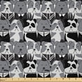 thumbnail image 1 of Ambesonne Bulldog Fabric by the Yard Microfiber, Gentlemen Punk Animals, 3 Yards, Grey Black and Pale Grey, 1 of 2