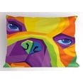 thumbnail image 1 of Ambesonne Bulldog Pillow Sham, Abstract Vibrant Face, 36" X 20", Multicolor, 1 of 2