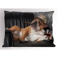 thumbnail image 1 of Ambesonne Bulldog Pillow Sham, Humorous Dog Drinking, 36" X 20", Multicolor, 1 of 2