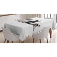 thumbnail image 1 of Ambesonne Bulldog Tablecloth Rectangular Table Cover, Young Doggies Photo, 60"x90", Black White Beige, 1 of 4