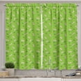 thumbnail image 1 of Ambesonne Bunny Kitchen Curtains, Pattern with Rabbits Carrots, 55"x45", Lime Green Multicolor, 1 of 3