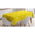 thumbnail image 1 of Ambesonne Bunny Tablecloth Rectangular Table Cover, White Rabbits Flowers Herbs, 52"x70", Yellow Mustard White, 1 of 4