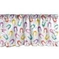 thumbnail image 1 of Ambesonne Bunny Window Valance, Hand-drawn Colorful Rabbits with Various Face Expressions Happy Cheerful Smiling, Curtain Valance for Kitchen Bedroom Decor with Rod Pocket, 54" X 18", Multicolor, 1 of 3