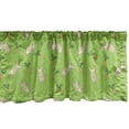 thumbnail image 1 of Ambesonne Bunny Window Valance, Pattern with Rabbits Carrots, 54" X 18", Lime Green Multicolor, 1 of 3