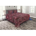 thumbnail image 1 of Ambesonne Burgundy Quilted Bedspread Set 3 Pcs, Peacock Bird Surreal, Queen Size, Burgundy Blue, 1 of 4