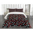 thumbnail image 1 of Ambesonne Burgundy Quilted Bedspread Set 3 Pcs, Snow Like Polka Dots, King Size, Pale Grey Burgundy, 1 of 5