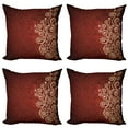 thumbnail image 1 of Ambesonne Burgundy Throw Pillow Cover 4 Pack, Ombre Flower Swirl Ivy, 16", Cream Ruby, 1 of 5