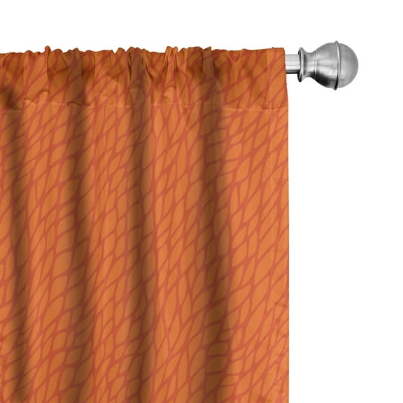 Ambesonne Burnt Orange Curtains, Nature Growth Leaves, Pair of 28"x84", Orange Burnt Orange