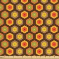 thumbnail image 1 of Ambesonne Burnt Orange Fabric by the Yard Upholstery, Retro Nested Hexagons, 1 Yard, Chocolate and Multicolor, 1 of 5