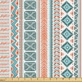 thumbnail image 1 of Ambesonne Burnt Orange Fabric by the Yard Upholstery, Tribal Vertical Forms, 3 Yards, Pale Blue and Dark Teal, 1 of 5
