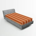 thumbnail image 1 of Ambesonne Burnt Orange Fitted Sheet 2 Pcs Set, Retro Themed Stripes, Twin XL, Burnt Orange Tan, 1 of 3