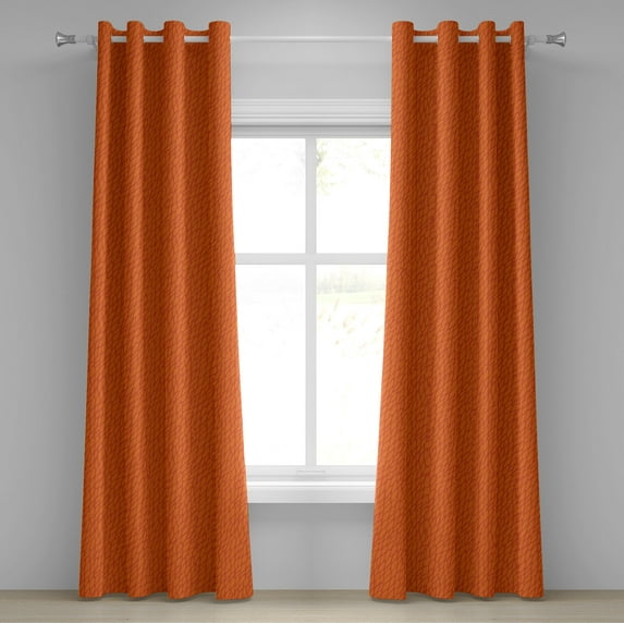 Ambesonne Burnt Orange Grommet Curtain, Nature Growth Leaves, 50" x 84", Orange Burnt Orange