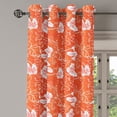thumbnail image 1 of Ambesonne Burnt Orange Grommet Curtain Single Panel, Tropical Hibiscus, 50"x60", Burnt Orange and White, 1 of 5