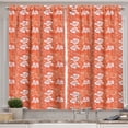 thumbnail image 1 of Ambesonne Burnt Orange Kitchen Curtains, Tropical Hibiscus, 55"x39", Burnt Orange and White, 1 of 3