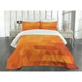 thumbnail image 1 of Ambesonne Burnt Orange Quilted Bedspread Set 3 Pcs, Shapes and Patterns, Queen Size, Burnt Orange, 1 of 5